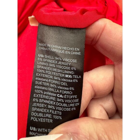 - White House Black Market Strapless Fit & Flare Dress Red Paisley Size 4 - Picture 14 of 15